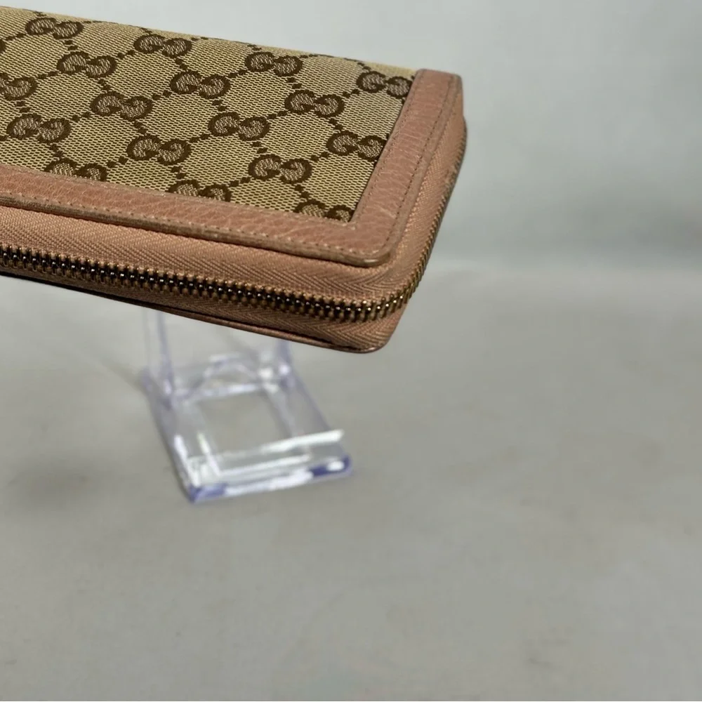 Gucci GG Canvas Leather‎ With Bamboo tassel Zip around Continental Wallet